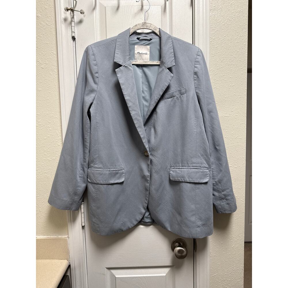 Madewell Oversized Linen Larsen Classic Minimalist Blazer in Drapeweave Size XL - Picture 3 of 9